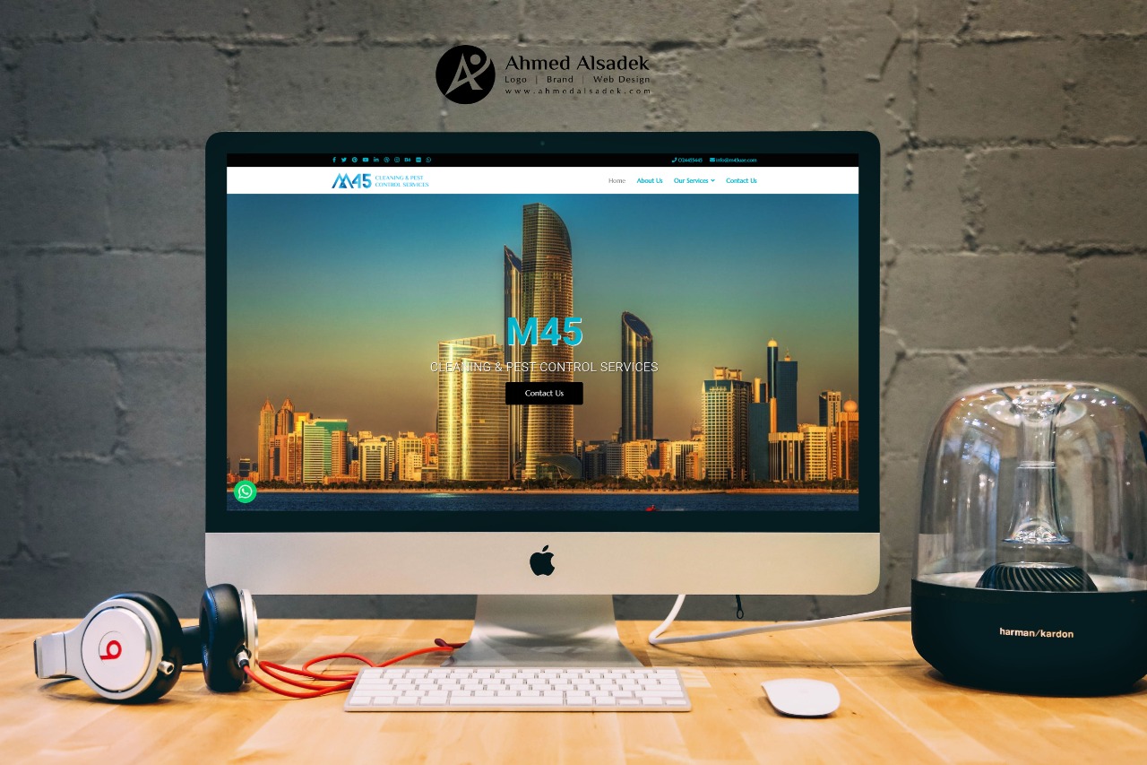 تصميم موقع الكترونية لشكة m45 للتنظيف في ابو ظبي الامارات