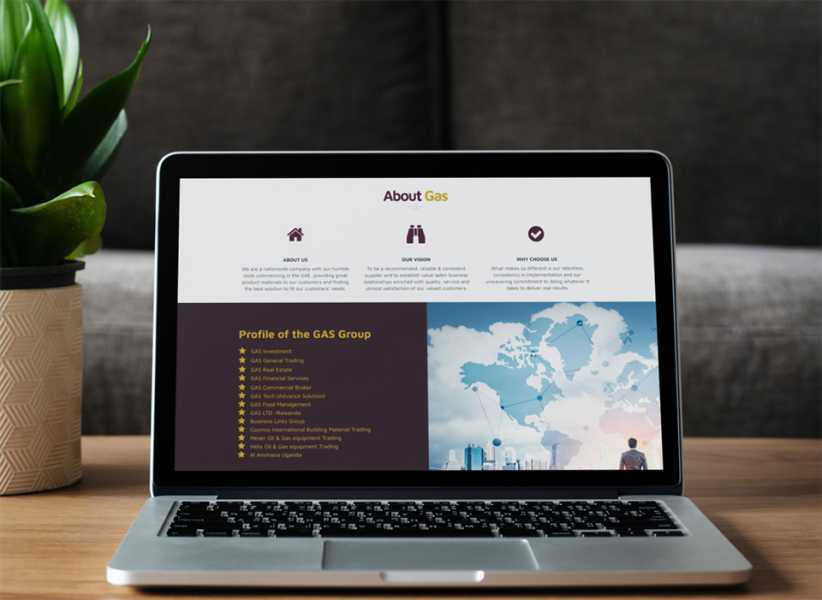 تصميم موقع الكتروني لشركة جي أيه أس للأستثمار 2