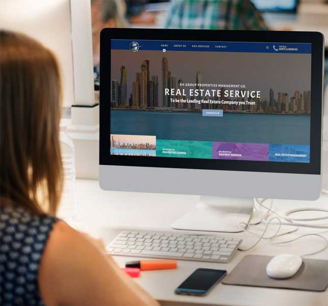 تصميم موقع الكتروني لشركة بى اتش جروب للتسويق العقارى في الإمارات أبوظبي 1