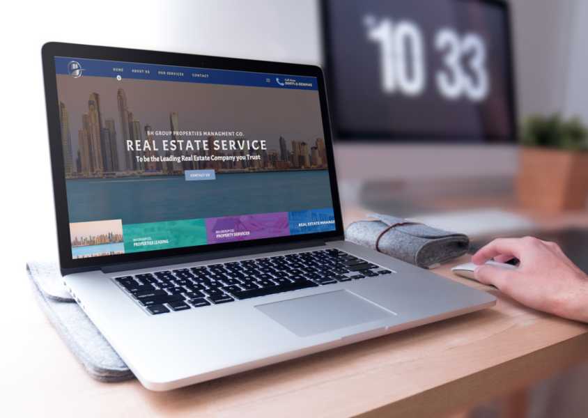 تصميم موقع الكتروني لشركة بى اتش جروب للتسويق العقارى في الإمارات أبوظبي 2