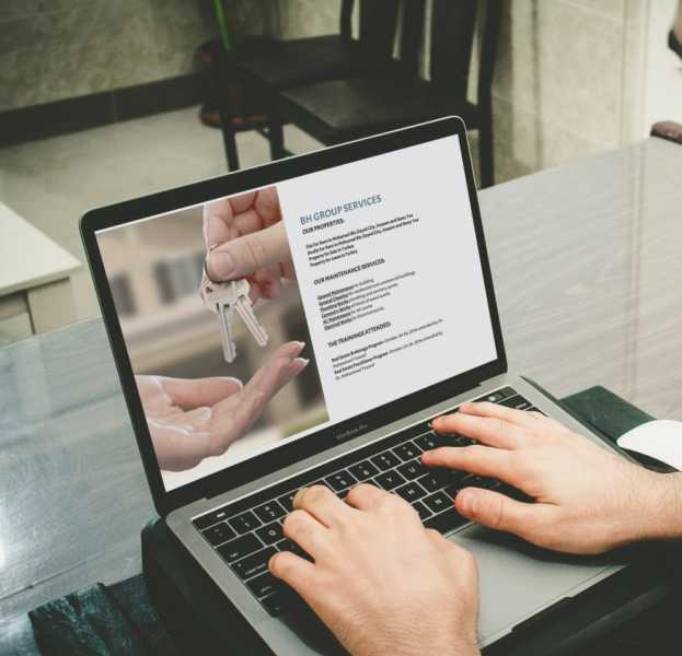 تصميم موقع الكتروني لشركة بى اتش جروب للتسويق العقارى في الإمارات أبوظبي 3