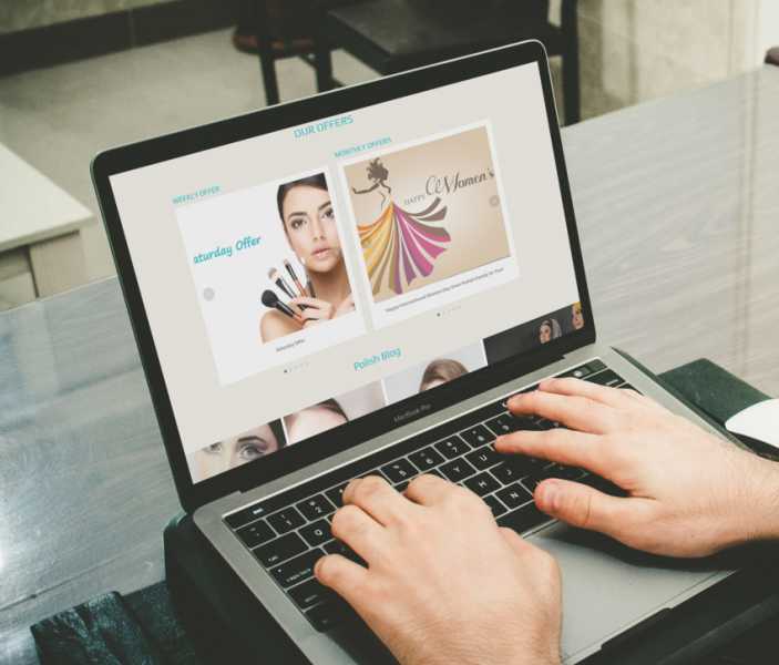 تصميم موقع الكتروني لصالون تجميل بوليش صالون في الإمارات أبوظبي 2